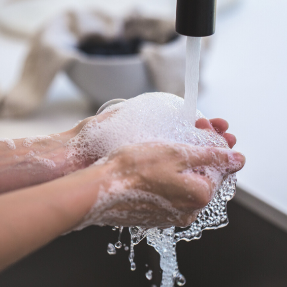 Lathering up with Soap and Water: The best way to clean your hands.