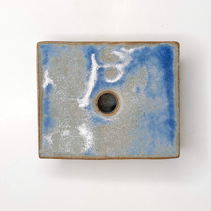 One-of-a-kind ceramic soap dish by award-winning ceramist Cristina Abbate, inspired by water on sand.